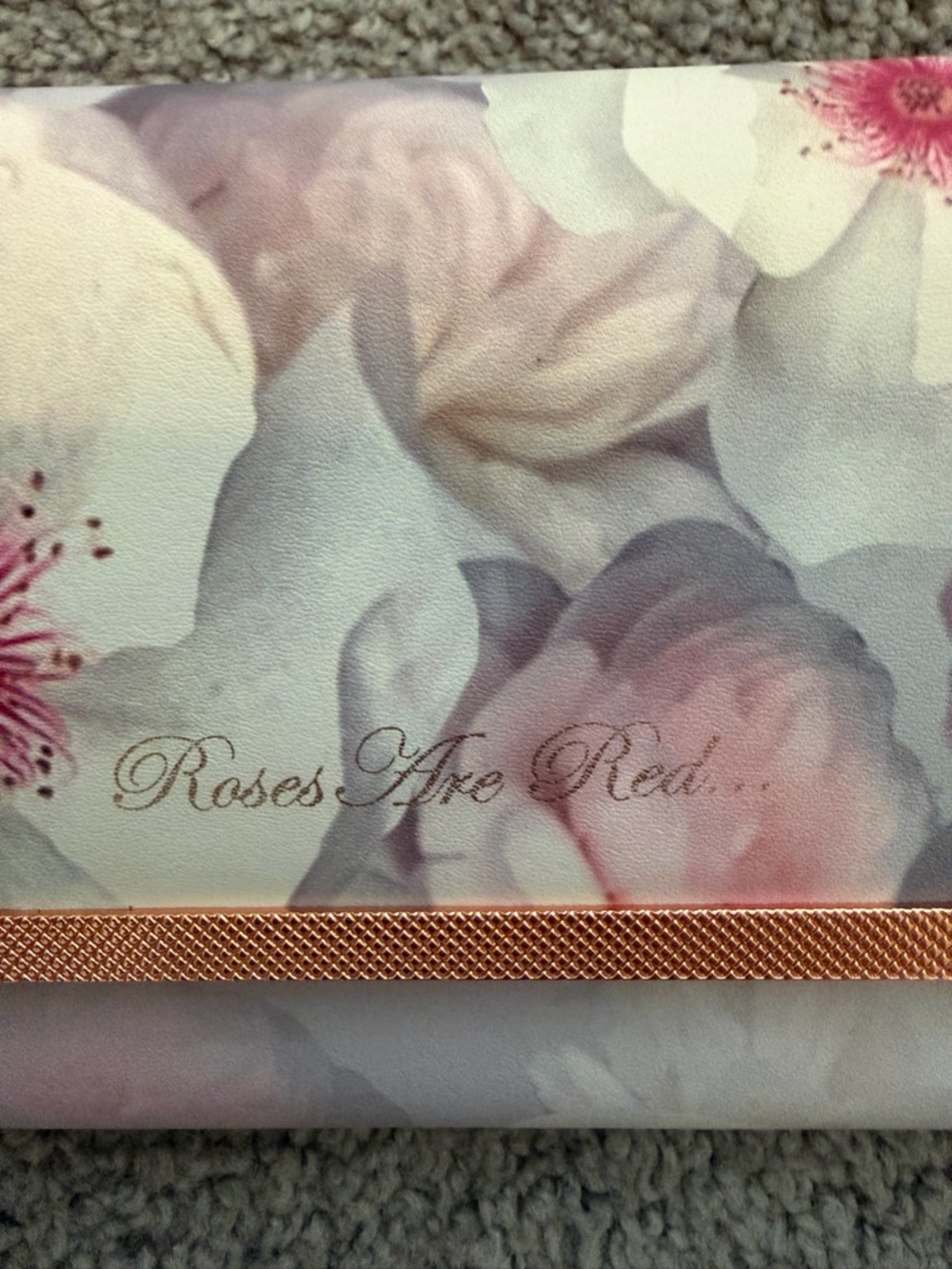 Ted Baker Pink Floral Jewelry Roll Case & Passport Holder Set - Picture 6 of 16